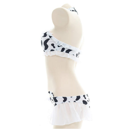AniLV Cow Series Swimsuit Bodysuit Bikini Maid Unifrom Costume Summer Beach Kawaii Girl Swimwear Skirt Uniform Set Cosplay