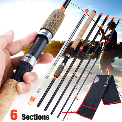 Varas de pesca Sougayilang Feeder ultraleves de fibra de carbono para pesca de carpa com tração máxima de 15 kg com potência L M H para pesca de robalos, carpas e trutas