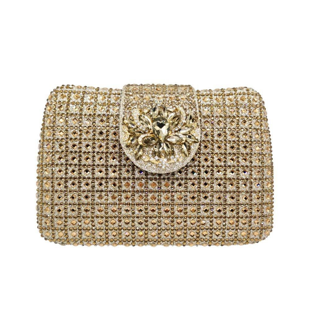 Sparkling Rhinestone Clutch Bag Lady Crystal Evening Purse Luxury Metal Handle Chain Handbag Wedding Party Dinner Diamond Bags