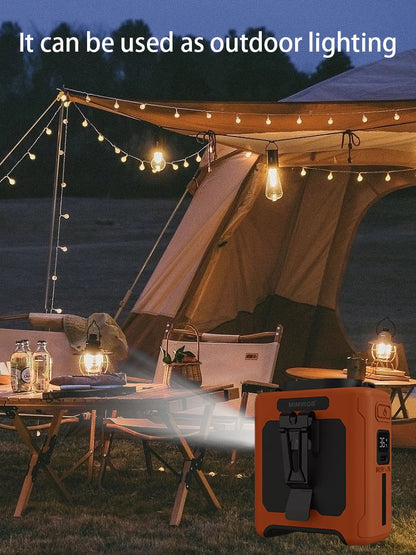 10000mAh Waist Fan Portable Handheld Hanging Neck Fan Ultra-Strong Wind with Phone Charging LED Light for Outdoor Working