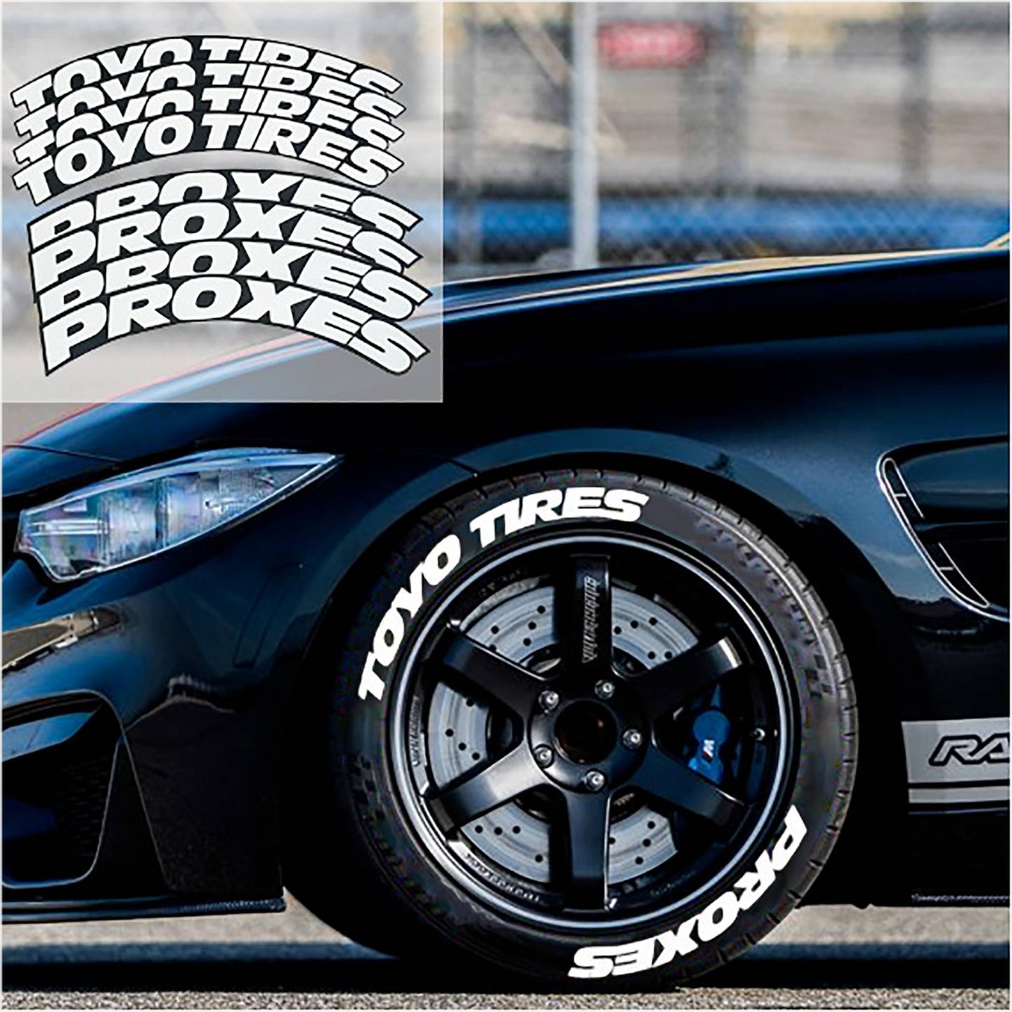 8 peças/lote Letras para pneu de carro Tuning Universal 3D PVC Permanente Adesivos de Decoração de Pneus para Motocicleta