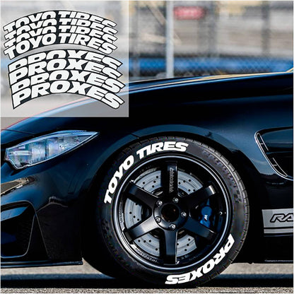 8 peças/lote Letras para pneu de carro Tuning Universal 3D PVC Permanente Adesivos de Decoração de Pneus para Motocicleta