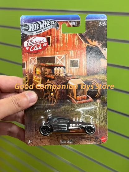 Original Hot Wheels Classic Club Mustang Porsche 911 Volkswagen Beetle Retro Alloy Car HRT81 Silver Label Die-Cast Car Model