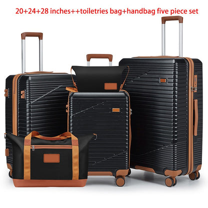 Conjunto de Bagagem de 20/24/28 Polegadas, 5 Peças de Bagagem ABS com Nécessaire e Bolsa de Mão Leve 2,6KG para Viagens em Família e Férias