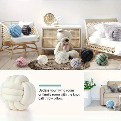 Woven Knotted Ball Pillow Gaming Chair Back Stuffed Cushion Cute Plush Throw Pillow Sofa Decorative Cushion Home Accessories