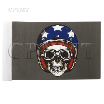 Universal Motorcycle Luggage Rack Nation Flag Double Side Pirate Flag Fit For Harley CBR YZF
