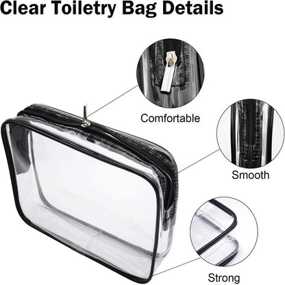 1/3pc Travel Organizer Bath Toiletry Wash Storage Bag Multifunction Large Capacity Waterproof Transparent With Zipper Women Gift