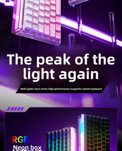 AULA HERO 84 HE Wired Mechanical Keyboard Music Rhythm RGB Backlit Magnetic Switch 8K Return Rate 128K Scan Rate Gaming Keyboard