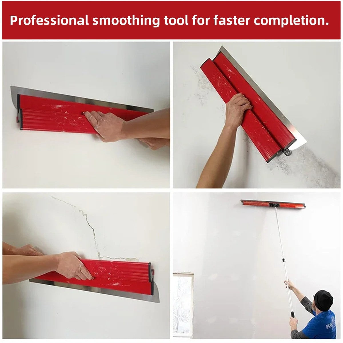 1 Espátula de Alisar Aço Inoxidável Cabo ABS Grande Área Casa Parede Chão Pintura Reboco Ferramentas Manuais de Construção 25cm/45cm