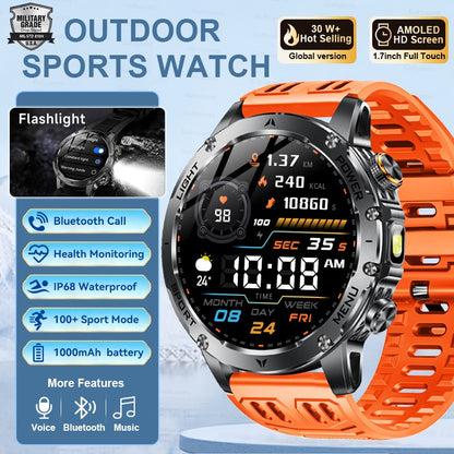 2025 T-REX3 1000mAh Grande Bateria Durável Relógio Inteligente Adulto GPS Lanterna Forte 10ATM À Prova D'água Chamada BT Smartwatch Esportivo Masculino