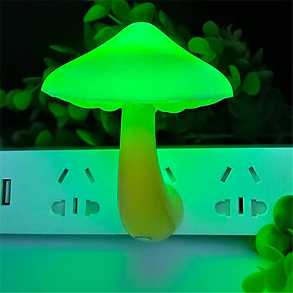 LED Night Lights Mushroom Shape Automatic Sensor Toilet Bedroom Decor Wall Lamps Light-control Sensor Bedroom Light