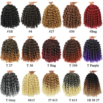 1-4 Pacotes 2X Ringlet Wand Curl Jamaican Bounce 8 polegadas Sintético Wand Curl Twist Braids Hair Crochet Cabelo Cacheado Extensões 20 Raízes