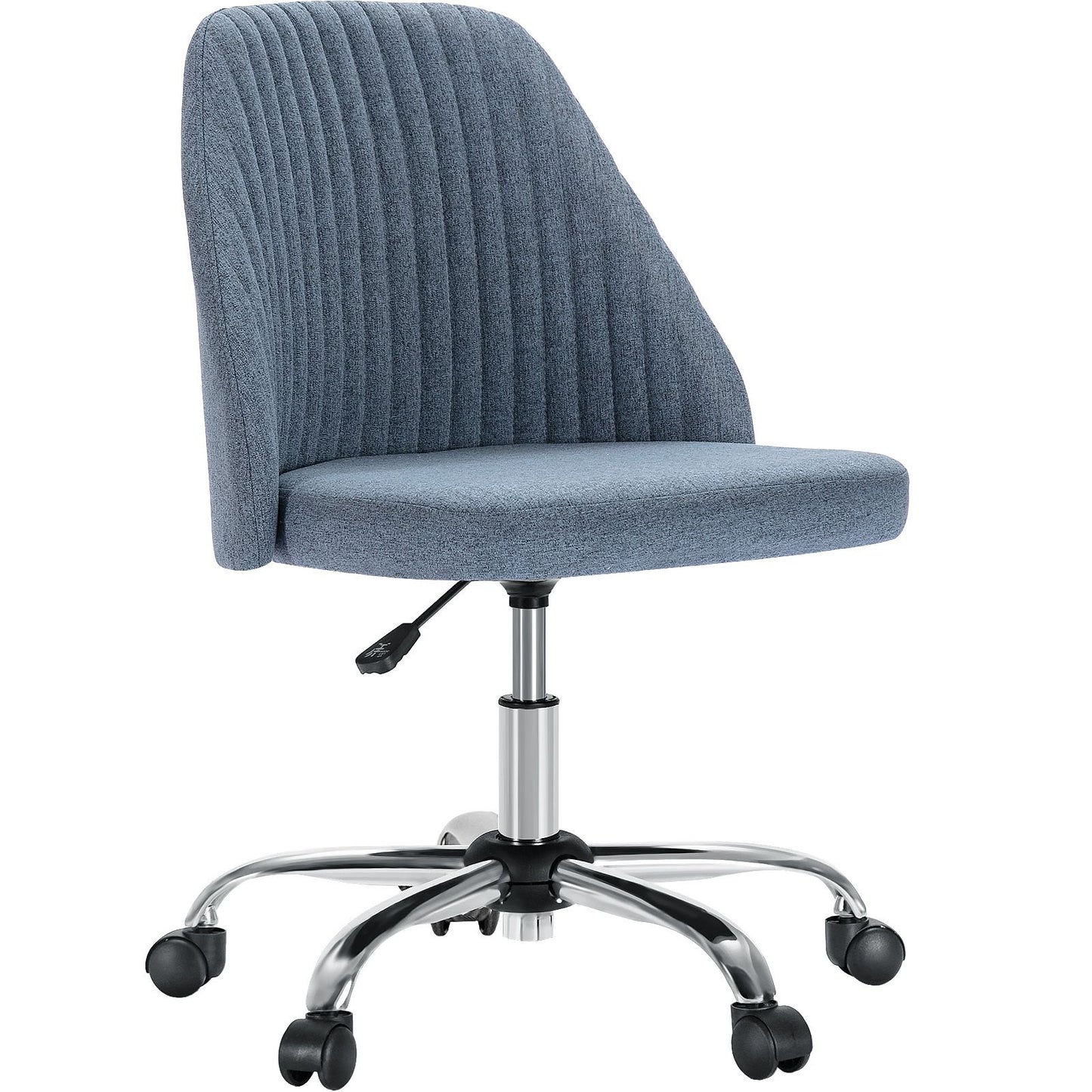 Cadeira de Escritório Pequena sem Braços JHK, Cadeira Giratória Fofa para Penteadeira com Encosto, Tecido Moderno com Rodas, Cadeira Giratória Ergonômica para Casa e Jogos