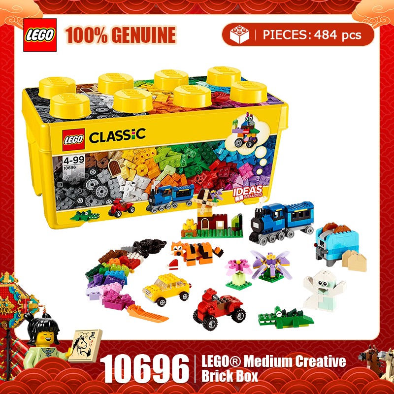 LEGO Classic Creative Series 10696 Classic Creative Medium Block Box 10714 Brinquedo de Presente Montado Fundo Azul