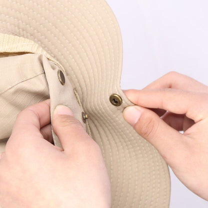 Men Fishing Wide Brim Neck Flap Cover Sun Bucket Hat Hiking Cap Summer Hiking Fisherman Caps
