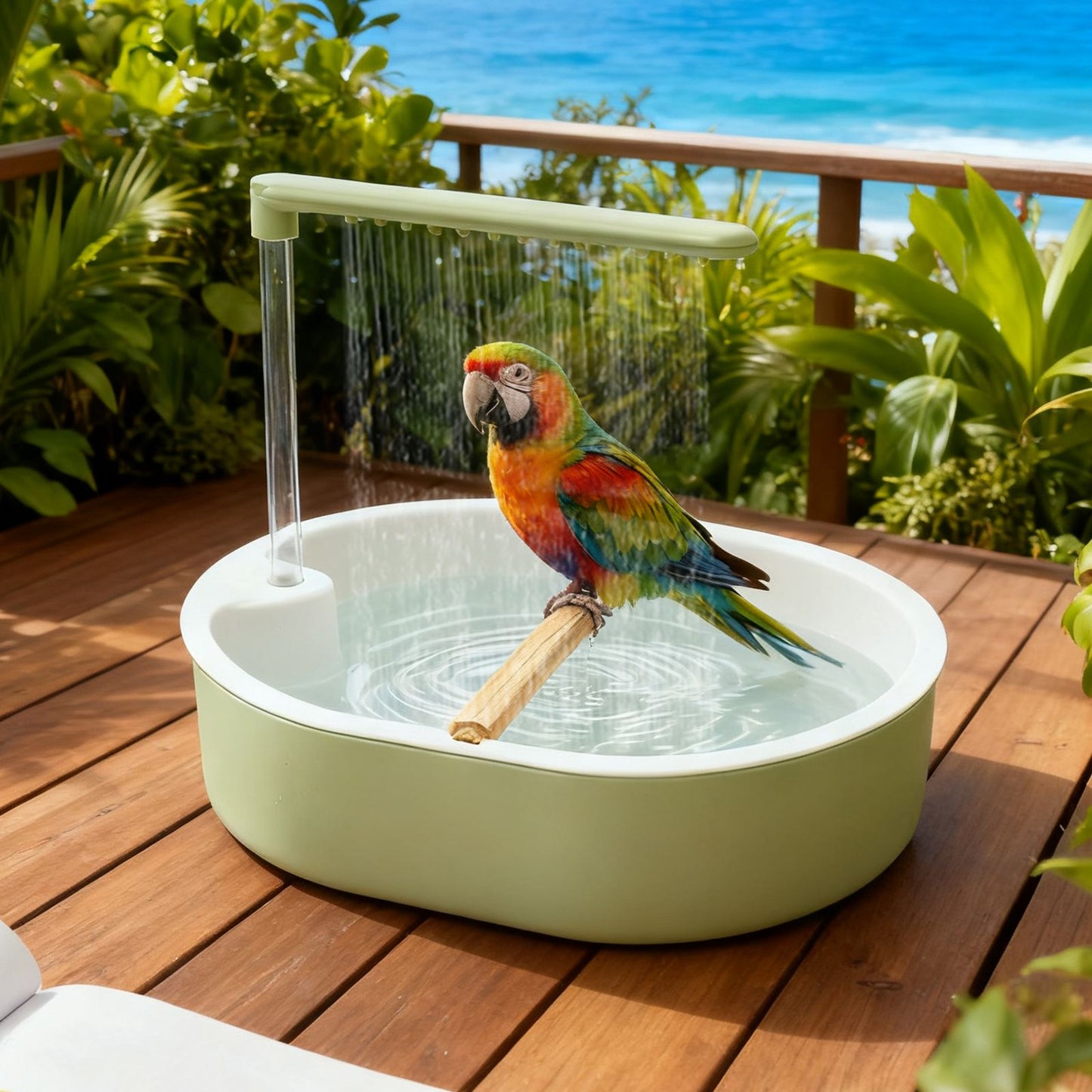 Parrot Automatic Shower Pet Bird Bath Cage Basin USB Elétrico Circulando Água Banheira para Pássaros Brinquedo Calopsita Agapornis