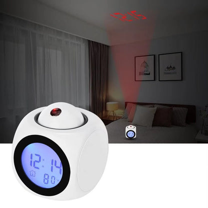 1PCProjection Alarm Clock Ceiling Display Snooze Desk Table Clock Voice Multifunction Digital Projection Clock Temperature Displ