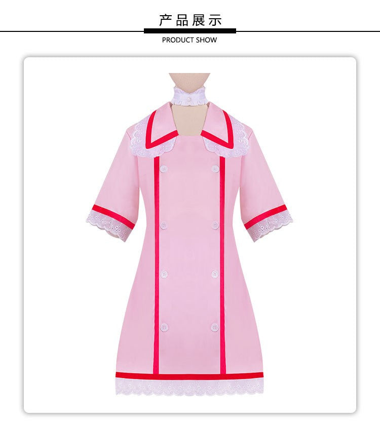 Virtual anchor Kasane Teto, doctor role-playing costume set, pink nurse uniform, Halloween party, virtual singer costume