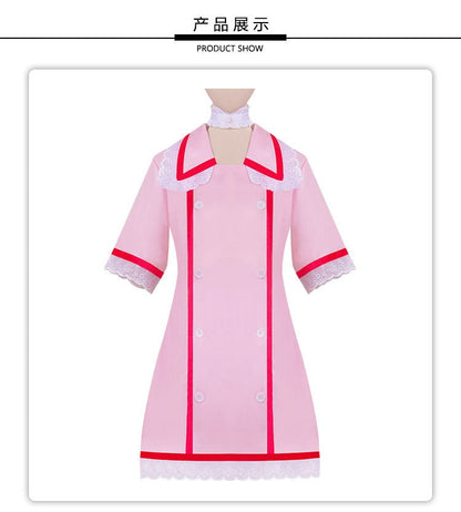 Virtual anchor Kasane Teto, doctor role-playing costume set, pink nurse uniform, Halloween party, virtual singer costume