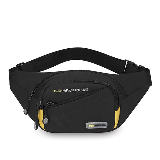 Multi-functional outdoor sports waist bag, men's large-capacity multi-layer crossbody single-shoulder bag A-DH