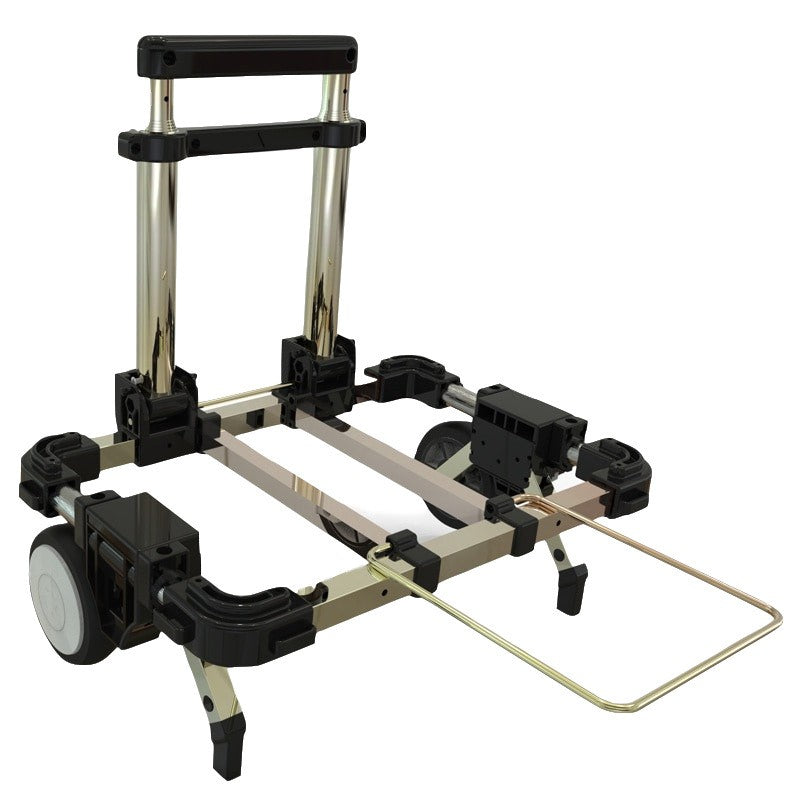 Carrinho de bagagem dobrável completo em aço inoxidável Capacidade de carga de 30kg Fácil de transportar Malas de rodinhas Carrinhos de compras para mochilas escolares