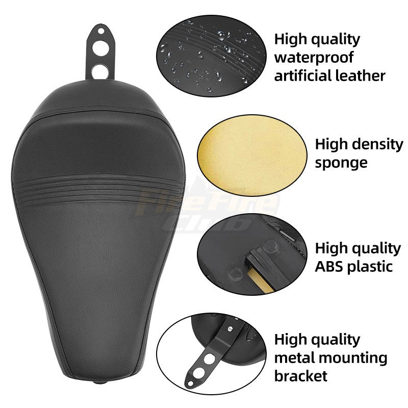 Assento Individual do Piloto de Moto Almofada Dianteira Preta Compatível com Harley Sportster XL 1200 883 72 Forty Eight 2016-diante
