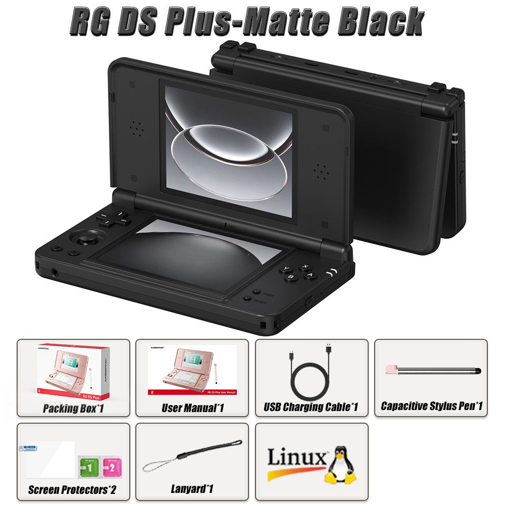 Anbernic RG DS Plus Portable Handheld Game Console Dual Screen 4.3 Inch IPS Retro Gaming Emulator With 4000mAh Battery Streaming