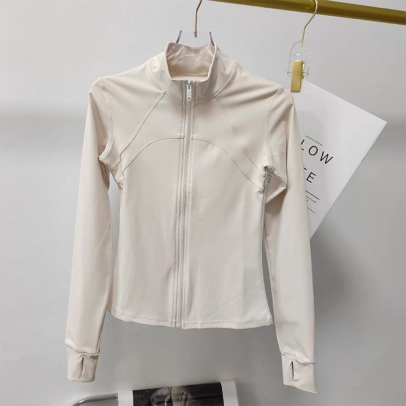Women's Quick-Drying Long Sleeve Sports Jacket Running Training Fitness Top Gym Workout Sweatshirt - Casual Sports Coat