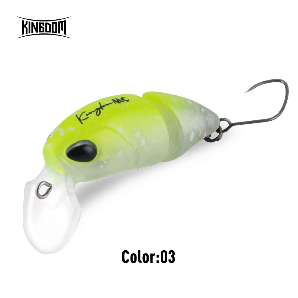 Isca Artificial Kingdom Micro Expert para Pesca 2.3g 37mm Minnow Articulado Flutuante Isca Rígida Swimbait Crankbait de Superfície Isca para Truta