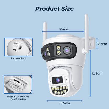 15MP 8K HD Wifi Surveillance Camera Outdoor Three Lens Three Screens Security IP Camera Human Detection 5G Wifi Camera O-KAM PRO