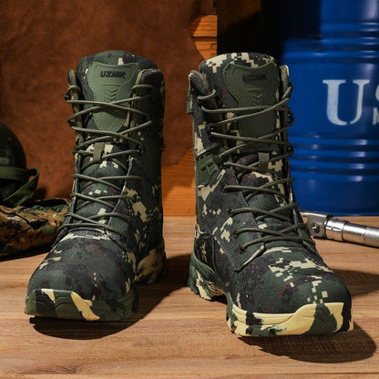 2025 Novos Tênis de Caminhada Para Homens Camuflagem Botas de Caça Masculinas Sapatos de Escalada Antiderrapantes Masculinos Botas de Trekking Masculinas de Designer