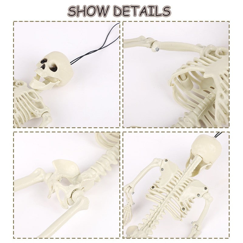 40cm Halloween Skull Skeleton,Posable Skeleton,Human Shape Bones,Halloween Party Home Decorations,Haunted House Horror Props