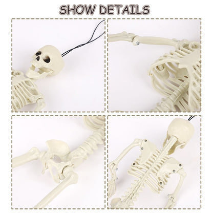 40cm Halloween Skull Skeleton,Posable Skeleton,Human Shape Bones,Halloween Party Home Decorations,Haunted House Horror Props