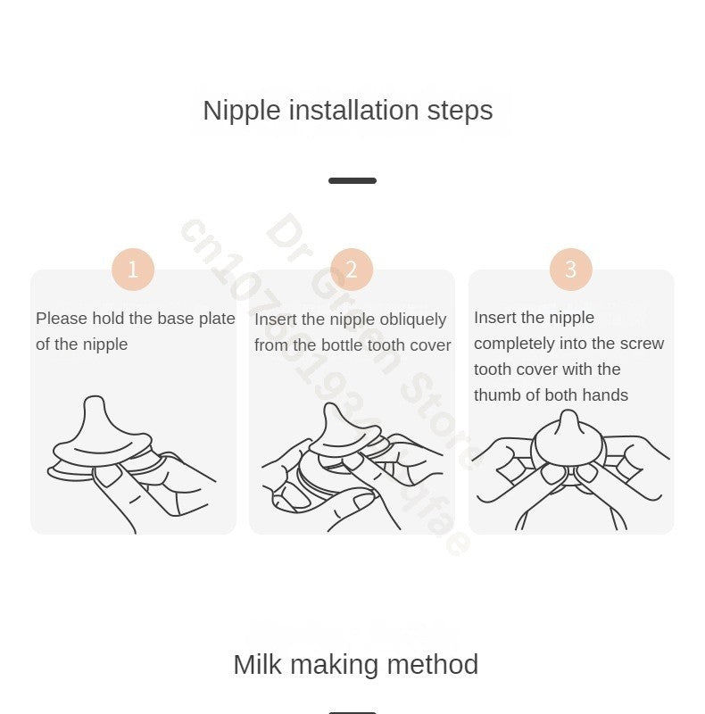 Dr.Green Wide Mouth Newborn baby bottles PPSU Washable Bottles Forward and reverse bi-directional scale inverted milk brewing