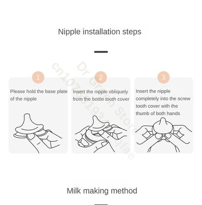 Dr.Green Wide Mouth Newborn baby bottles PPSU Washable Bottles Forward and reverse bi-directional scale inverted milk brewing