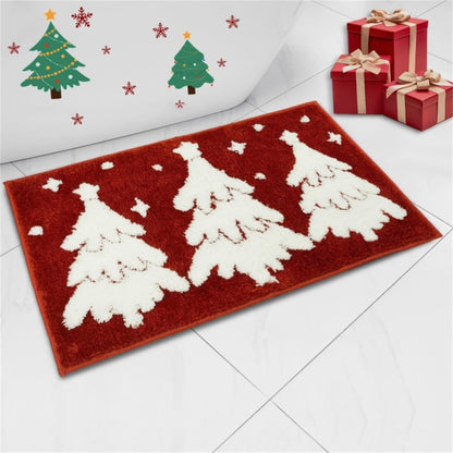 Christmas Mats Imitation Cashmere Carpet Bathroom Room Living Room Absorbent Non Slip Floor Mat Carpet Door Mat Home Party Decor