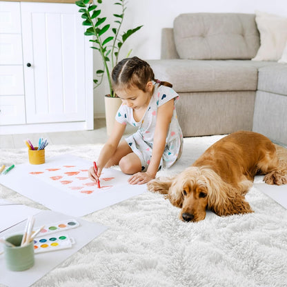 Silk Wool Carpet Living Room Plush Rug Bed Room Floor Fluffy Mats Non-slip Home Decor Soft Velvet Carpet Kids Room Blankets