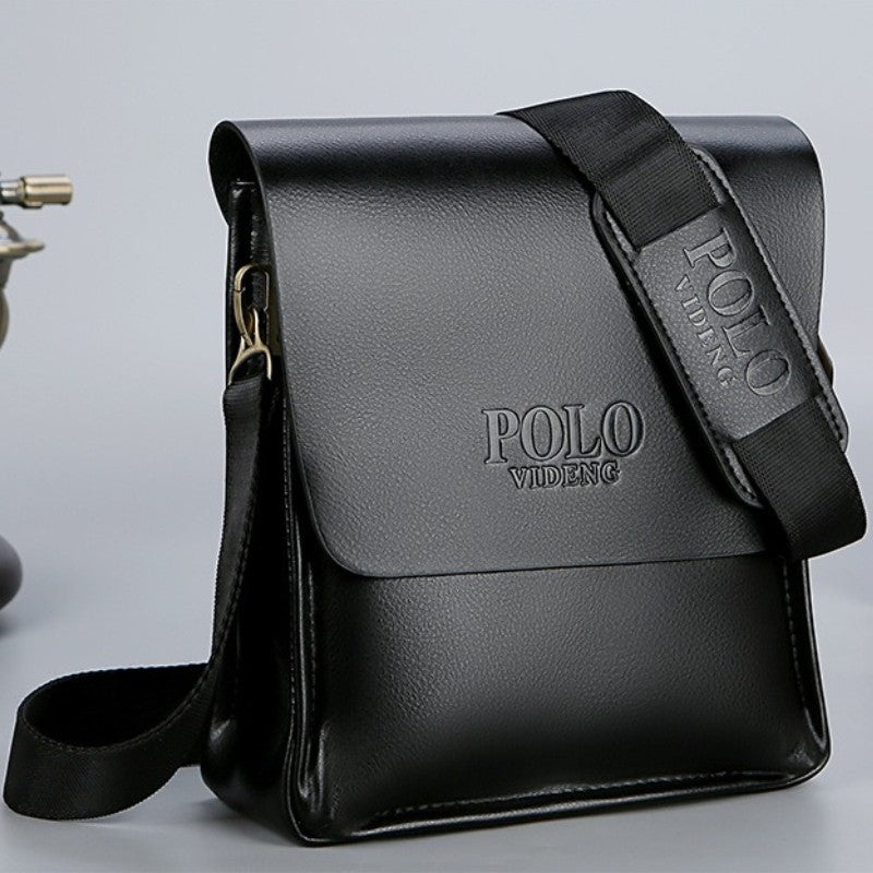 Men's POLO Crossbody Bag Casual Business Style Vertical Shoulder Bag High-quality Leather Trendy Men's Bag Daily Commuting