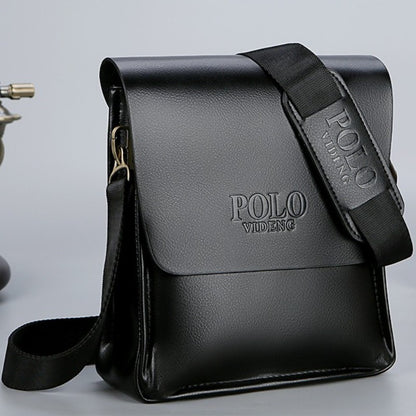 Men's POLO Crossbody Bag Casual Business Style Vertical Shoulder Bag High-quality Leather Trendy Men's Bag Daily Commuting