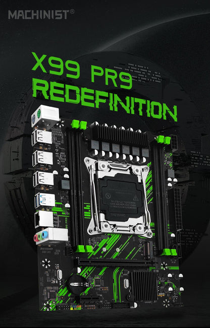 Conjunto de placa-mãe MACHINIST X99 PR9 Kit LGA 2011-3 Intel Xeon E5 2680 V4 CPU E DDR4 16GB(2*8G) RAM Combo opcional usb3.0 NVME