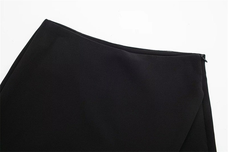 MUJER 2025 Black Mini Skirt Shorts Woman Fashion Asymmetric Skort For Women High