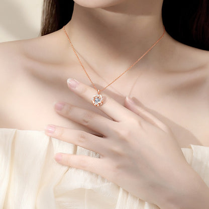 Colar Feminino de Moissanite Prata para Mulheres Correntes Festa Noiva Joia Fina Colar de Prata 925