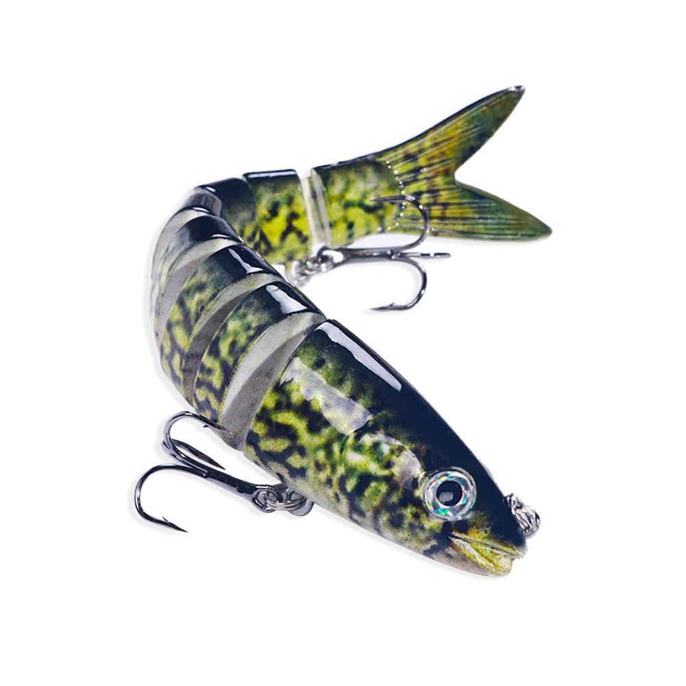 Iscas Artificiais Articuladas Wobblers para Pesca de Lúcio 13,4cm, Seções Múltiplas, Isca Rígida Artificial para Trolling, Ferramentas de Pesca de Carpa e Lúcio