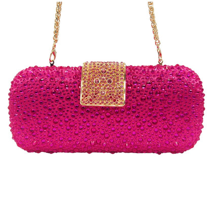 XIYUAN Women Green Crystal Evening Clutch Bag Glittering Purple Rhinestone Handbag Wedding Party Purse Full-diamond Bridal Bags