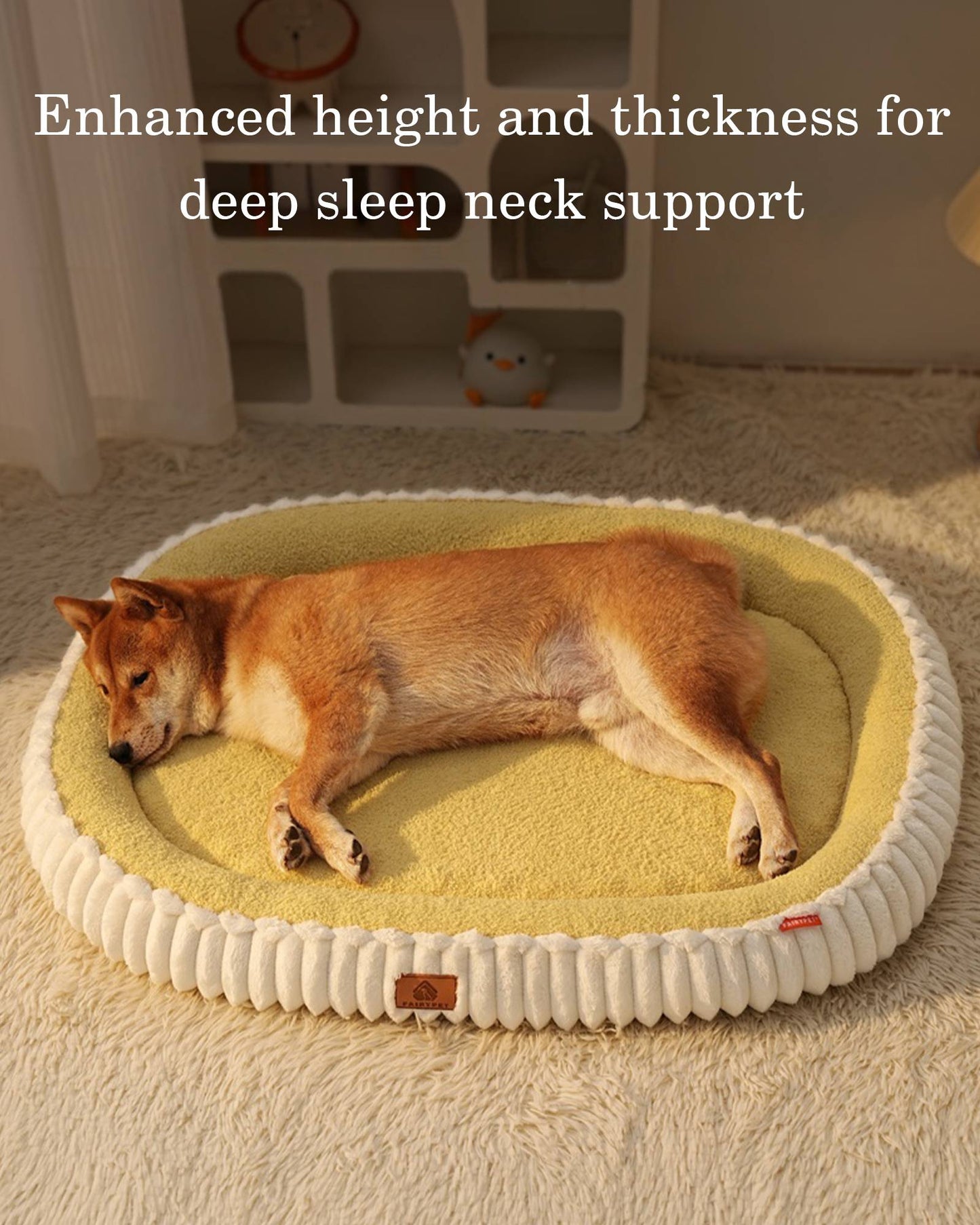 Flannel Dog Bed Autumn Winter Thickening Warmth Ellipse Dog Sofa Beds Bottom Detachable Soft Plush Pet Pad Dogs Accessories