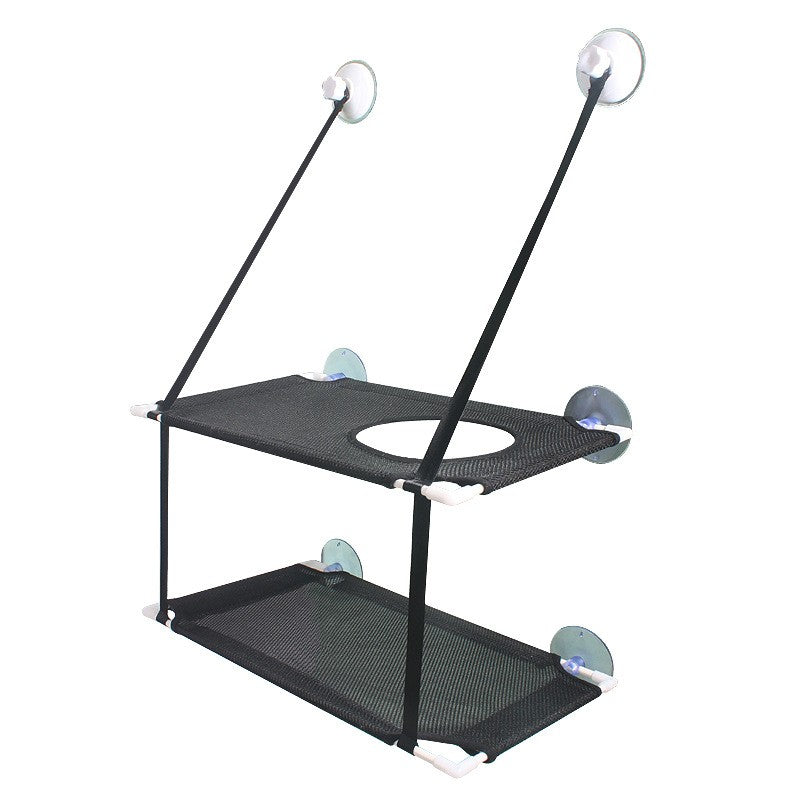 Rede de Gato para Janela Cama para Gatinho Cadeira de Sol Nicho Suspenso Sofá de Gato Túneis de Dois Andares Ventosa para Parede Cama Suspensa para Animais de Estimação de Inverno