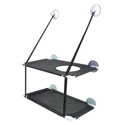 Rede de Gato para Janela Cama para Gatinho Cadeira de Sol Nicho Suspenso Sofá de Gato Túneis de Dois Andares Ventosa para Parede Cama Suspensa para Animais de Estimação de Inverno