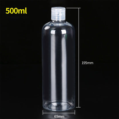 Travel Bottles 15ml 30ml 50ml 100ml 150ml 200ml 250ml 500ml Lotion Bottle Clear Plastic PET Vial Flip Top Cosmetic Container