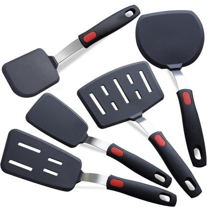 Espátula de Silicone para Panelas Antiaderentes Resistente a Altas Temperaturas, Espátula de Aço Inoxidável de Alta Qualidade para Fritar e Mexer, Utensílios de Cozinha