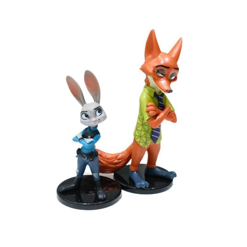 Zootopia Cute Cartoon Figures Young Nick Judy Desktop Ornament Doll Model Trendy Toy Computer Case Decoration Collectible Gift
